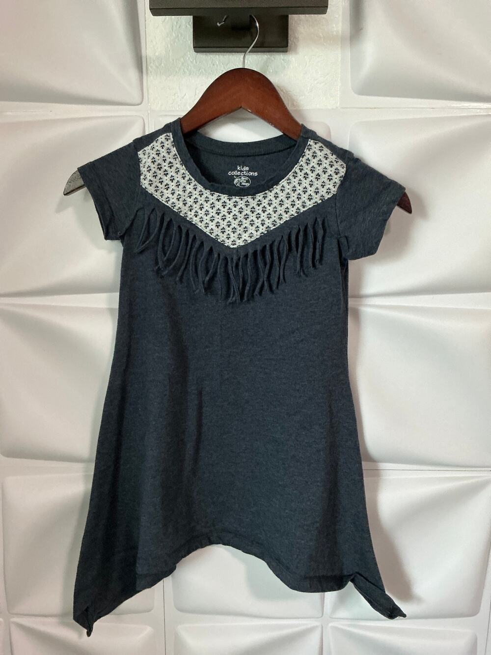 Bass Pro Shop Kids Collection Girls Fringed Short Sleeve Tunic Youth Size 6/7